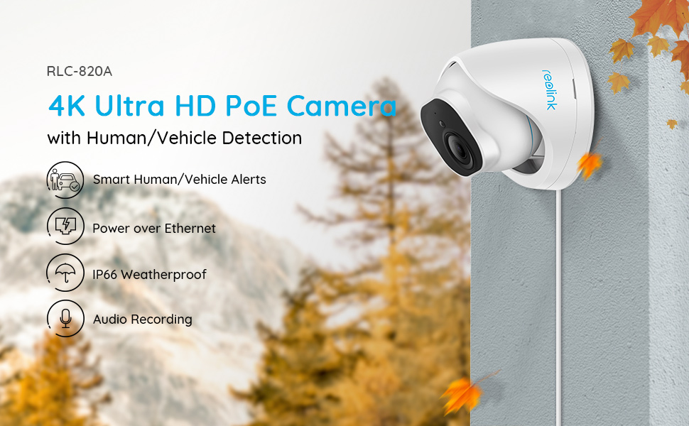 Reolink 4K UHD PoE Security Camera System with Person/Vehicle Detection