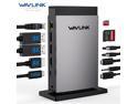 WAVLINK USB C Docking Station PD3.1 Triple Display with 140W Power, 8K Displayport*2 + 8K HDMI, RJ45, 10G USB-C, 2 USB 3.0, SD/TF Slot, Audio/Mic, for M1/M2/M3&Win