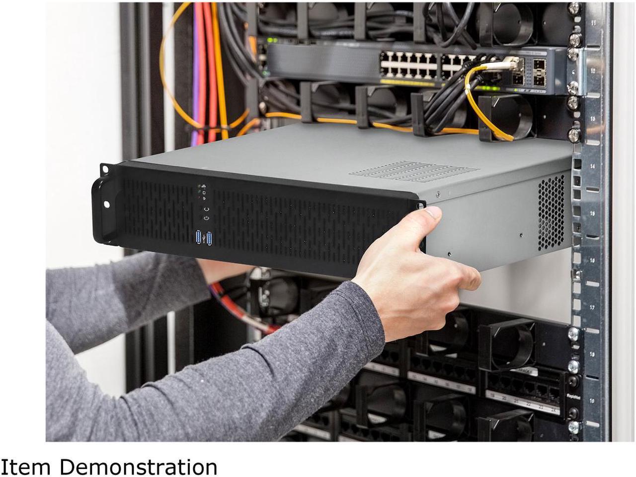 Alt view image 3 of 7 - Rosewill 2U Server Chassis Rackmount Case, 4x 3.5" Bays, 2x 2.5" Devices, ATX Compatible, Up to 4x 80mm Fans, 2x USB 3.0, Silver/Black - RSV-Z2850U
