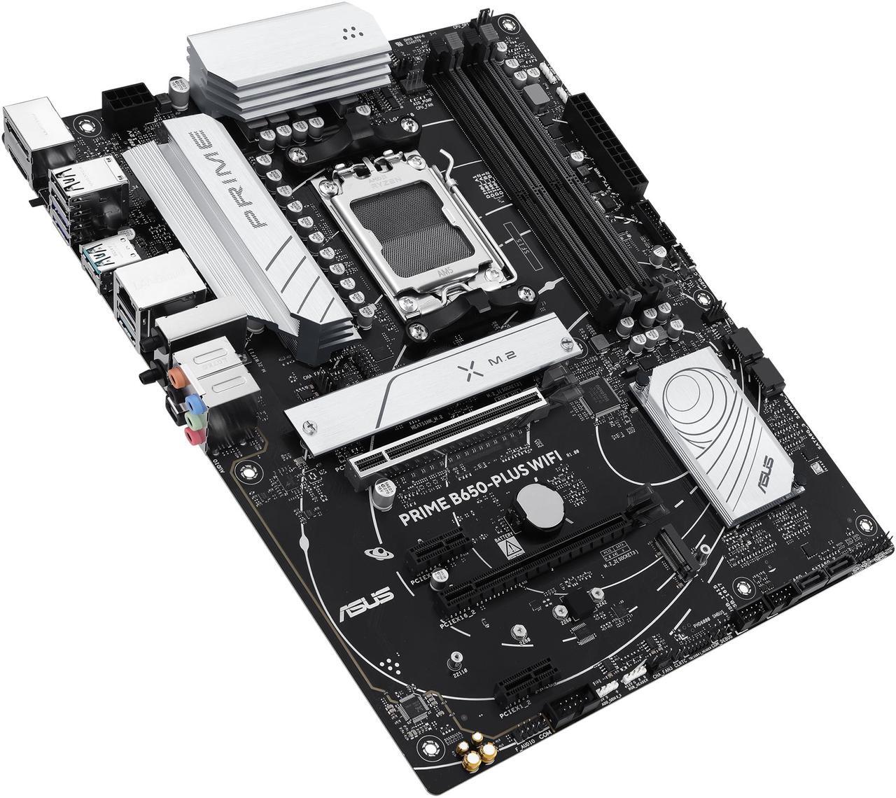 Alt view image 7 of 10 - ASUS PRIME B650-PLUS WIFI AMD B650 AM5 Ryzen™ Desktop 9000 8000 & 7000 ATX motherboard, DDR5, PCIe 5.0 M.2, 2.5Gb LAN, WIFI 6E, HDMI™, SATA 6 Gbps, USB Type-C®, BIOS FlashBack™, Thunderbolt™ 4 Header