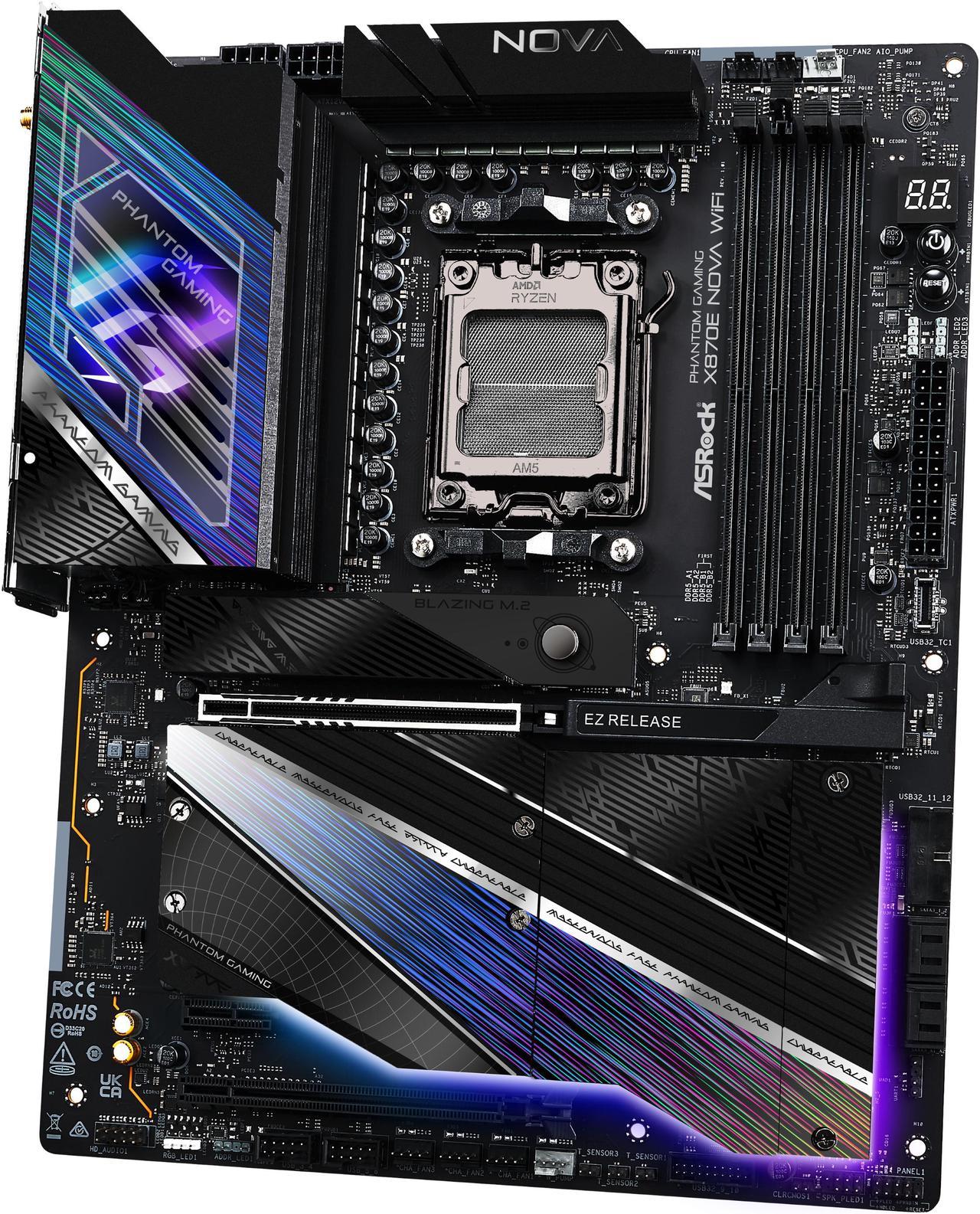 Alt view image 4 of 9 - ASRock X870E NOVA WIFI AM5 AMD X870E ATX Motherboard
