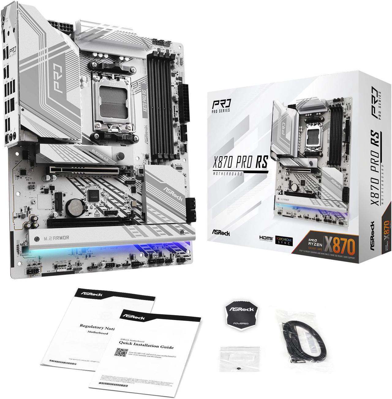 Alt view image 7 of 7 - ASRock X870 PRO RS AM5 AMD X870 ATX Motherboard