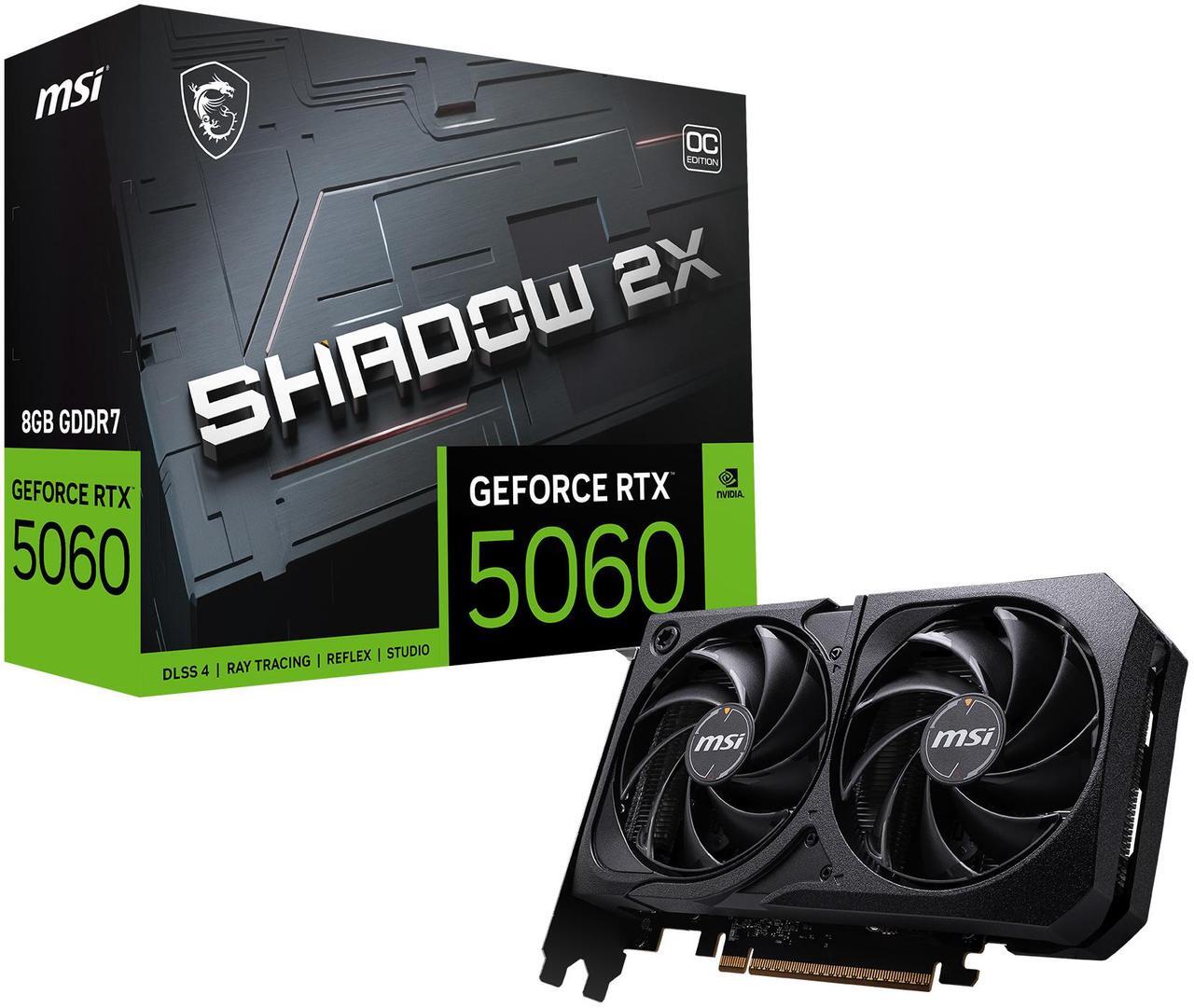 Alt view image 11 of 11 - MSI SHADOW GeForce RTX 5060 8GB GDDR7 PCI Express 5.0 x 16 (use x8) Graphics Card RTX 5060 8G SHADOW 2X OC