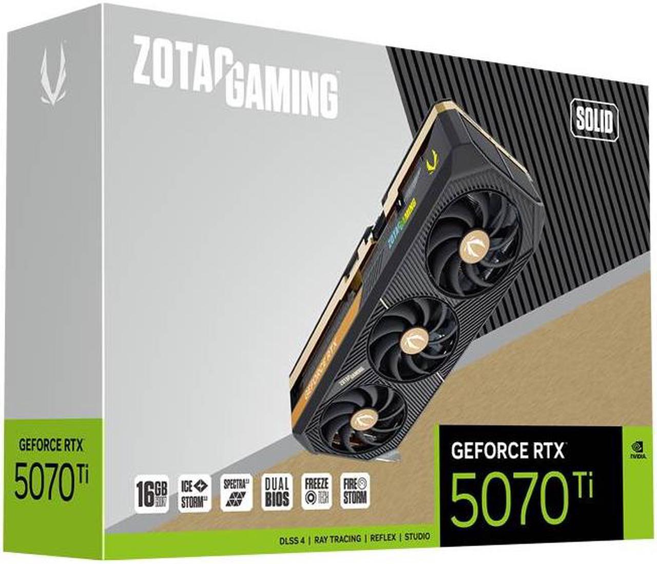 Alt view image 7 of 8 - ZOTAC SOLID GeForce RTX 5070 Ti 16GB 256-Bit GDDR7 PCI Express 5.0 DLSS 4.0 Graphics Card RTX 5070 Ti SOLID ZT-B50710D-10P