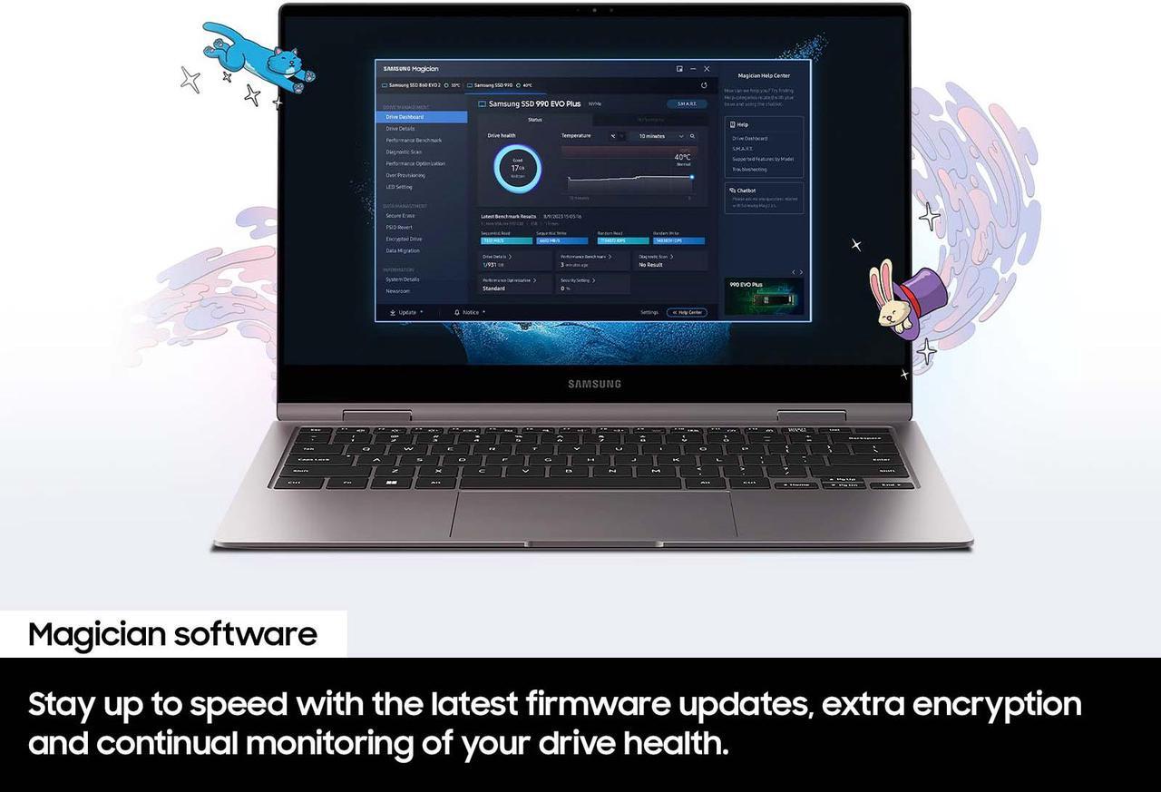 Alt view image 9 of 9 - SAMSUNG 990 EVO PLUS SSD 4TB, PCIe Gen 4x4 | Gen 5x2 M.2 2280, Speeds Up-to 7,250 MB/s, Upgrade Storage for PC/Laptops, HMB Technology and Intelligent Turbowrite 2.0 (MZ-V9S4T0B/AM)