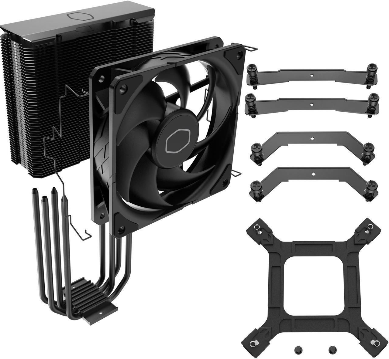 Alt view image 5 of 15 - Cooler Master Hyper 212 Black CPU Air Cooler, SickleFlow 120mm Fan, Aluminum Top Cover, 4 Copper Heat Pipes, CryoFuze, 152mm(H), Brackets AMD Ryzen AM5|AM4, Intel LGA 1851|1700|1200 (RR-S4KK-25SN-R1)