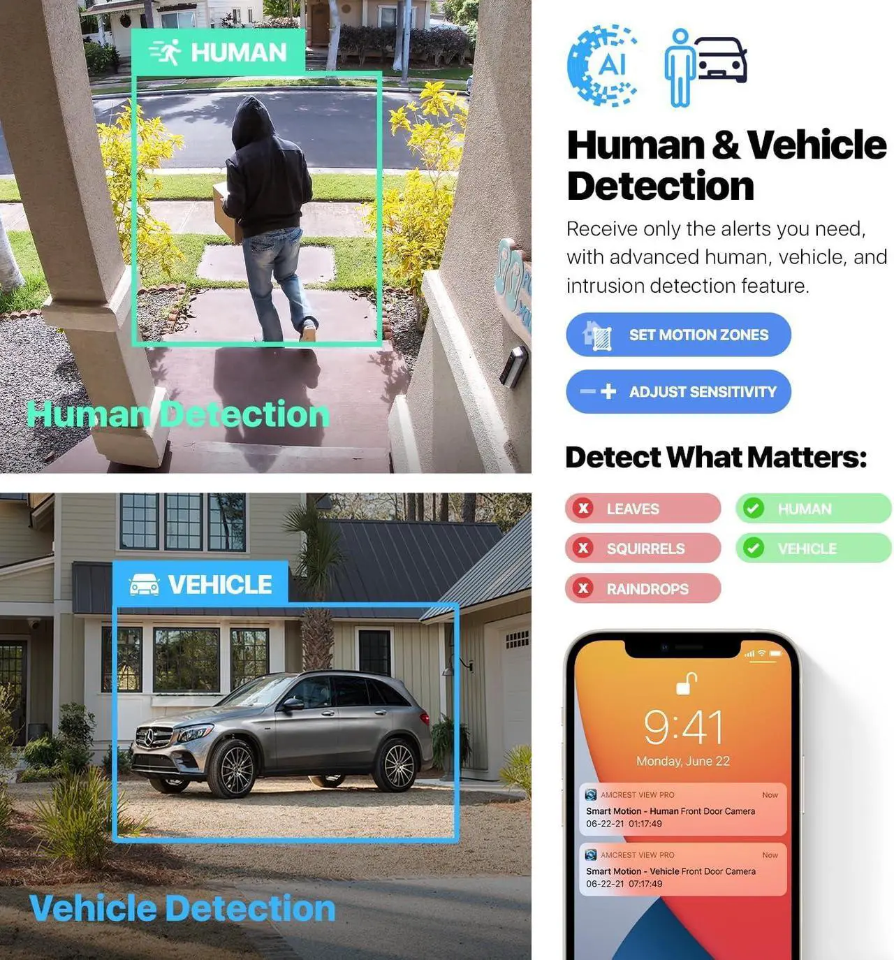 Alt view image 3 of 7 - Amcrest 4K (8MP) IP POE Camera, UltraHD Outdoor Bullet, 3840x2160, 98ft NightVision, 125° FOV, IP67, MicroSD (256GB), Human & Vehicle Detection, Tripwire & Intrusion, (IP8M-2496EW-AI-V3)