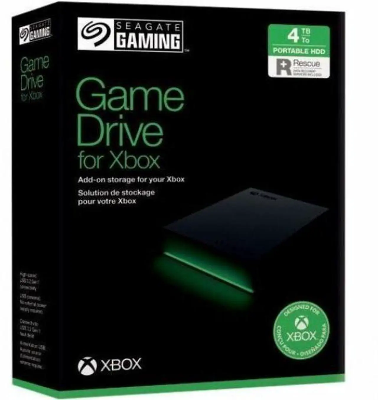 Alt view image 2 of 8 - Seagate Game Drive STKX5000403 5 TB Portable Hard Drive - External - Black - Gaming Console, Xbox, Xbox One Device Supported - USB 3.2 (Gen 1)