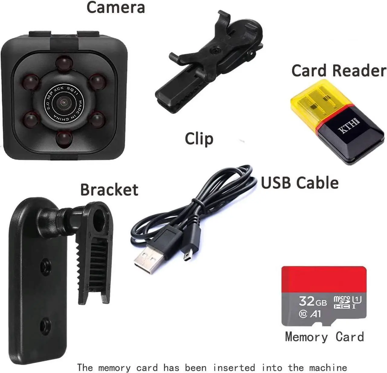Alt view image 6 of 6 - Mini Spy Camera Include 32G SD Card Hidden Camera HD Audio and Video Recording, Night Vision Motion Detection, Surveillance Camera Small Dog Camera Nanny Cam Baby Monitor Home Security Camera