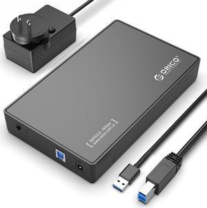 [Support UASP and 18TB Drives] ORICO Tool Free USB 3.0 to SATA External Hard Drive Enclosure Case for 3.5inch  SATA HDD and SSD - Black (3588US3)