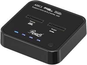 Rosewill NVMe SSD Cloner, M.2 Duplicator Dual Bay NVMe Enclosure, Tool-Free 20Gbps USB3.2 Gen 2X2 SSD to USB Adapter M.2 Docking Station for M Key PCIE NVMe SSD Reader Supports Offline Clone - RS-N2-C