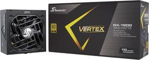Seasonic VERTEX GX-1200, 1200W 80+ Gold, ATX 3.0 & PCIe 5.0 Ready, Full-Modular, ATX Form Factor, Low Noise, Premium Japanese Capacitor, 12 Year Warranty, Nvidia RTX 40 Super/50 , AMD GPU Compatible