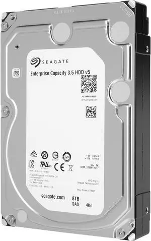 Seagate Enterprise Capacity 3.5'' HDD 8TB 7200 RPM 4Kn SAS 12Gb/s 256MB Cache Internal Hard Drive ST8000NM0065