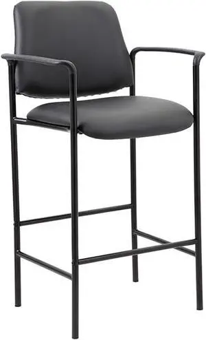 Boss Contemporary Slender & Sleek Upholstered Square Back Counter Drafting Stool In Black Caressoft