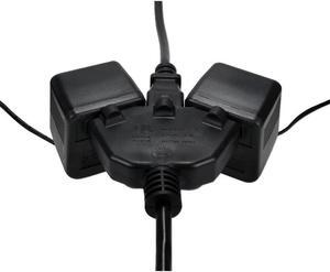 QVS PP-ADPT3-10 10Ft Three Angle Outlet 3-Prong Power Extension Cord