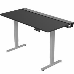 VIVO Electric 60" x 30" Desk, Full Pad, Black Hidden Cable Tabletop, Gray Frame