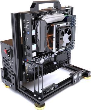 Open Air Computer Case PC Test Bench ITX Motherboard Chassis Aluminum Bracket DIY Builiding Bare Frame Support ATX Power Supply 120 Liquid Cooling