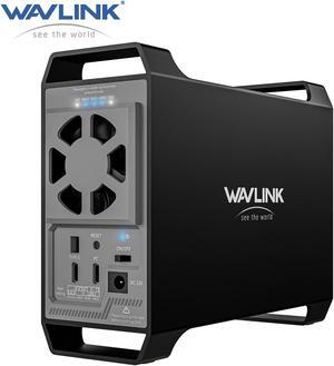 WAVLINK 2-Bay Hard Drive Enclosure for 3.5" and 2.5'' SATA HDD/SSD Featuring 10Gbps USB-C 3.2, 44TB Capacity, Built-in Cooling Fans, 4 RAID Modes(RAID Normal/LARGE/1/0), Aluminum Alloy Shell