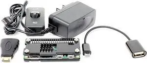 Micro Connectors Raspberry Pi Zero Starter Case Kit with Power Adapter and Cables (RAS-PCS01PWR-BK)